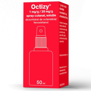 Spray antiseptic Octizy, 1 mg/g/20 mg/g, 50 ml, Egis Pharmaceuticals - Img 2