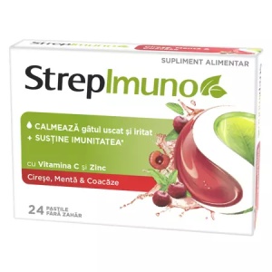 Strepimuno cu Cirese, Menta si Coacaze, 24 Pastile
