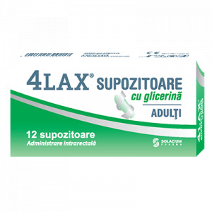 Supozitoare cu glicerina pentru adulti 4Lax, 12 bucati, Solacium Pharma