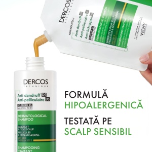 Vichy Dercos Sampon Anti-matreata pentru par uscat, rezerva eco 390 ml - Img 3