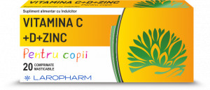 Vitamina C+D+ Zn-Copii x 20cp mast.(Laropharm)
