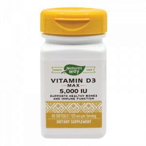 Vitamina D3 5000 UI Nature s Way, 60 capsule, Secom - Img 2