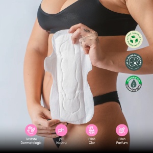 Absorbante de noapte din bumbac organic, 8 bucăți, Phin - Img 2