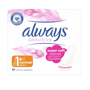 Always Ultra Sensitive Normal Plus Absorbante, 10 bucăți