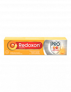 Bayer Redoxon Immuno Pro cu 11 vitamine si minerale, aroma portocale-mandarine, 15 comprimate efervescente