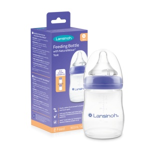 Biberon cu tetină S NaturalWave, +1 luna, 160 ml, Lansinoh