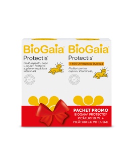 BioGaia Protectis pachet: picaturi probiotice 10 ml + Protectis cu vitamina D3 400 UI 5 ml - Img 2
