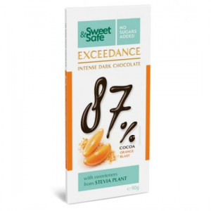 Ciocolata int. amaruie 87% portocala stevie x 90g