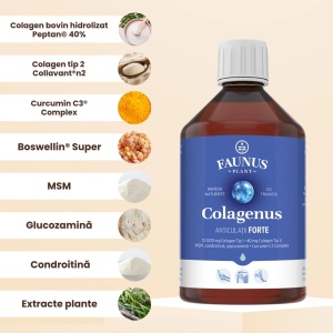 Colagenus Articulatii Forte, colagen lichid, 500 ml, Faunus Plant - Img 2