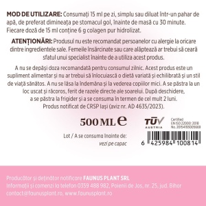 Colagenus Frumusete colagen lichid cu acid hialuronic si biotina, 500 ml, Faunus Plant - Img 9