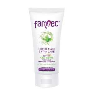 Cremă de mâini cu SPF 10 și ceai verde Extra Care, 100 ml, Farmec