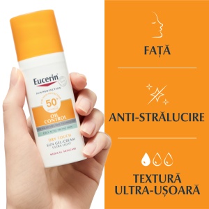 Cremă gel de față cu SPF 50+ Oil Control, 50 ml, Eucerin - Img 2
