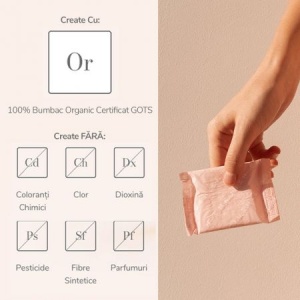 Enroush absorbante normale din bumbac organic, 12 buc - Img 4