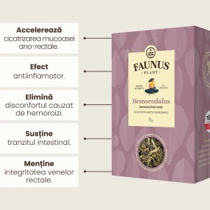 Faunus Ceai Hemorodalus cu coada-soricelului, galbenele si musetel, 90 g - Img 3