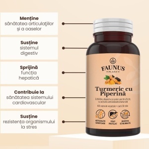 Faunus Turmeric Cu Piperina, 60 Capsule - Img 5