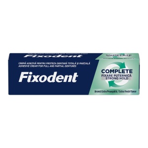 Fixodent Complete Strong Hold Extra Fresh - Adeziv pentru proteze dentare, 47 g - Img 1