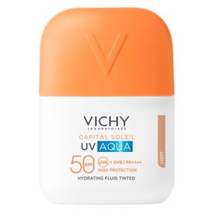 Fluid Hidratant Colorat cu Protecție Solară SPF 50 Nuanță Light Capital Soleil UV Aqua, 50 ml – Vichy - Img 1