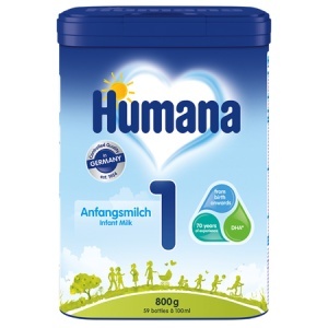 Formulă de lapte de început 1, 0 luni+, 800 g, Humana