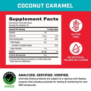 GNC Creatina monohidrata 5 g - caramele cu cocos si caramel, 90 bucati - Img 2