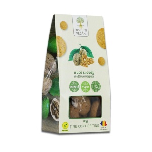 Govinda Biscuiți Vegani cu Nucă și Ovăz, 80 g
