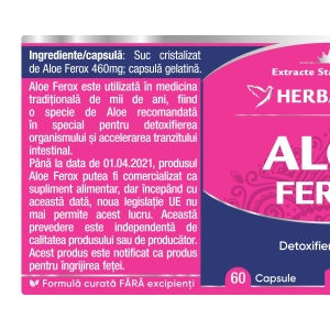 Herbagetica Aloe Ferox, pachet 2 x 60 capsule - Img 2