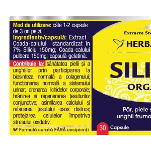 Herbagetica Siliciu Organic, 30 capsule - Img 2