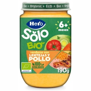 Hero Baby Solo Meniu Bio de Legume, Orez, Carne de Pui și Linte, de la 6 luni, 190 g