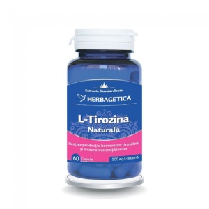 L-Tirozină Naturală, 60 capsule, Herbagetica