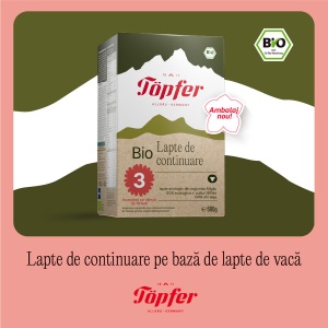 Lapte praf +10 luni Bio 3, 600 g, Topfer - Img 2