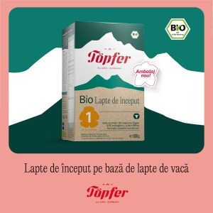 Lapte praf Bio 1 pentru sugari, 600 g, Topfer - Img 2