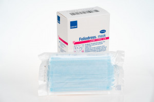 Masca medicala de unica folosinta, 3 pliuri, albastra, 50 bucati