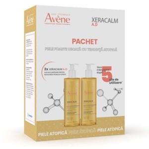 Pachet Ulei de curatare pentru pielea predispusa la dermatita atopica XeraCalm AD, 2x400 ml, Avene - Img 2