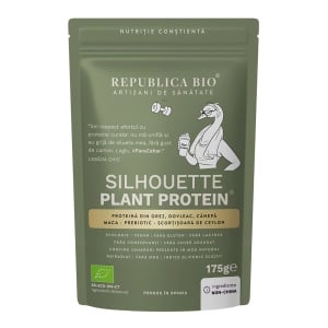 Pudră proteică vegetală cu aromă de căpșuni Silhouette Rituals Plant Protein, 175 g, Republica BIO