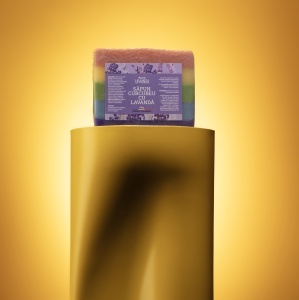 Săpun artizanal curcubeu cu lavandă, Nucul Din Lavanda, x 100gr - Img 2