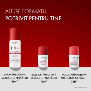 Spray antiperspirant pentru femei impotriva mirosurilor neplacute Clinical Control 96H, 125 ml, Vichy - Img 8