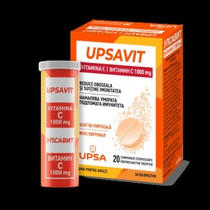 Vitamina C Upsavit 1000 mg, 20 comprimate efervescente, Upsa - Img 2