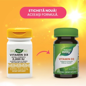 Vitamina D3 2000 UI Natures Way, 30 capsule, Secom - Img 2