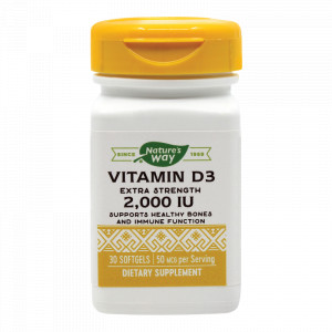 Vitamina D3 2000 UI Natures Way, 30 capsule, Secom - Img 3