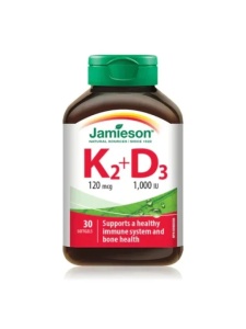 Vitamina K2 120 µg + Vitamina D3 1000 UI, 30 capsule moi, Jamieson