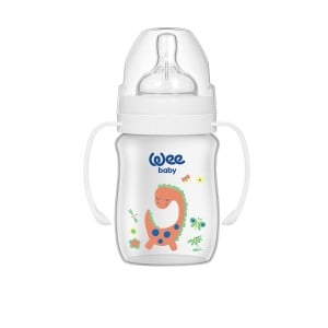 WEE BABY Biberon 150ml gura larga si maner 137 - Img 3