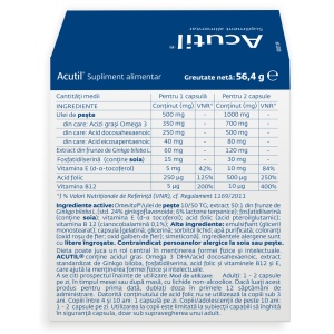 Acutil cu Omega 3 DHA, Ginkgo biloba și Fosfatidilserină, 60 capsule, Angelini - Img 2