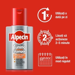 Alpecin Tuning Șampon cu Cofeină pentru Păr Închis la Culoare, 200 ml - Img 3