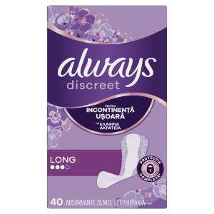 Always Discreet Liners Long Absorbante Zilnice pentru Pierderi Urinare, 40 bucăți - Img 2