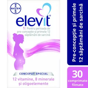 Bayer Elevit 1 multivitamine pentru preconceptie si primul trimestru de sarcina, 30 comprimate - Img 3