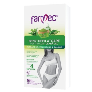 Benzi depilatoare pentru corp cu ceara-gel, 8 bucati x 2, Farmec