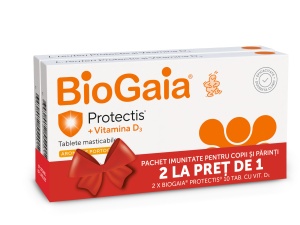 BioGaia Protectis cu vitamina D3 800 UI, tablete masticabile cu aroma de portocale, 2 x 10 buc - Img 3