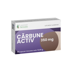 Cărbune Activ 350 mg, 30 capsule, Laboratoarele Remedia