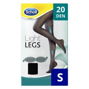 Ciorapi compresivi Light Legs 20 DEN, mărimea S, negru, Scholl
