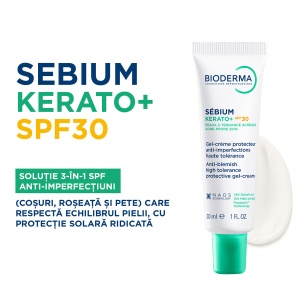 Crema anti-imperfectiuni cu SPF 30 Sebium Kerato+, 30 ml, Bioderma - Img 3