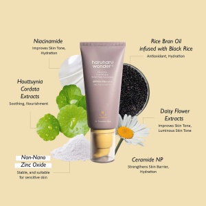 Cremă de protecție solară minerală SPF 50+ pentru față Haruharu Wonder Black Rice, 50 ml - Img 2